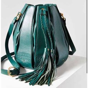 SANCIA Stella bucket bag green leather Crossbody